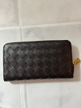 Load image into Gallery viewer, Bottega Veneta Black Intreciatto Leather Zip Around Wallet