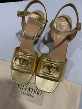 Load image into Gallery viewer, Valentino Garavani V Logo Gold Metallic Sandal