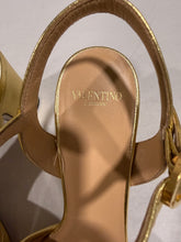 Load image into Gallery viewer, Valentino Garavani V Logo Gold Metallic Sandal