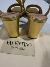 Load image into Gallery viewer, Valentino Garavani V Logo Gold Metallic Sandal