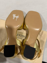 Load image into Gallery viewer, Valentino Garavani V Logo Gold Metallic Sandal