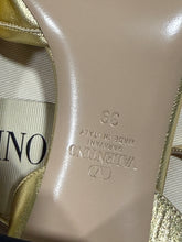 Load image into Gallery viewer, Valentino Garavani V Logo Gold Metallic Sandal