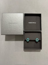 Load image into Gallery viewer, NeverNot Turquoise Enamel Diamond Earrings