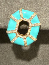 Load image into Gallery viewer, NeverNot Turquoise Enamel Diamond Earrings
