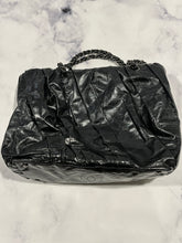 Load image into Gallery viewer, Chanel Black Glazed Calfskin Pleated Leather Tote Handbag