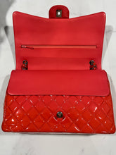 Load image into Gallery viewer, Chanel Coral Patent Leather Jumbo Double Classic Flap Shoulder Bag
