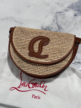 Load image into Gallery viewer, Christian Louboutin 1/2 Moon Leather-Trimmed Raffia Crossbody