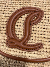 Load image into Gallery viewer, Christian Louboutin 1/2 Moon Leather-Trimmed Raffia Crossbody