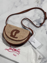 Load image into Gallery viewer, Christian Louboutin 1/2 Moon Leather-Trimmed Raffia Crossbody