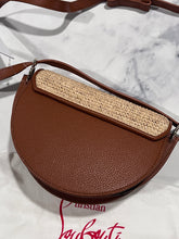 Load image into Gallery viewer, Christian Louboutin 1/2 Moon Leather-Trimmed Raffia Crossbody