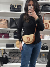 Load image into Gallery viewer, Christian Louboutin 1/2 Moon Leather-Trimmed Raffia Crossbody