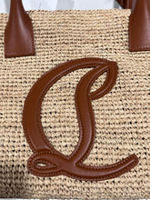 Load image into Gallery viewer, Christian Louboutin Small Top Handle Leather-Trimmed Raffia Tote