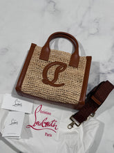 Load image into Gallery viewer, Christian Louboutin Mini Top Handle Leather-Trimmed Raffia Crossbody