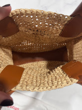 Load image into Gallery viewer, Christian Louboutin Mini Top Handle Leather-Trimmed Raffia Crossbody