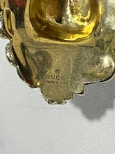Load image into Gallery viewer, Gucci Lion Green Crystal Pendant Necklace