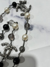 Load image into Gallery viewer, Chanel Silver Tone Strass Chain Long Necklace