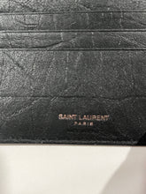 Load image into Gallery viewer, Saint Laurent Black on Black Croc Embossed Bifold Wallet