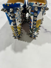 Load image into Gallery viewer, Christian Louboutin Blue Suede Spike Sandals Mules