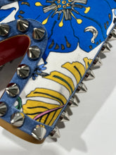 Load image into Gallery viewer, Christian Louboutin Blue Suede Spike Sandals Mules