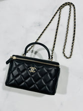 Load image into Gallery viewer, Chanel Classic Black Lambskin Top handle Vanity Bag