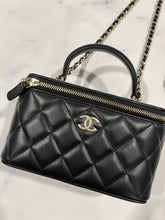 Load image into Gallery viewer, Chanel Classic Black Lambskin Top handle Vanity Bag