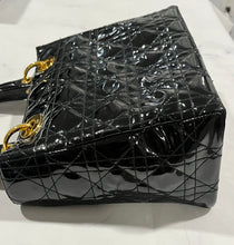 Load image into Gallery viewer, Dior Vintage Black Patent Leather Medium Lady Dior Bag