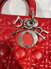 Load image into Gallery viewer, Dior Red Lambskin Large Lady Dior Bag