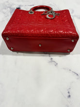 Load image into Gallery viewer, Dior Red Lambskin Large Lady Dior Bag
