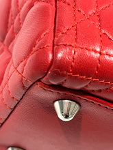 Load image into Gallery viewer, Dior Red Lambskin Large Lady Dior Bag