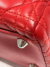 Load image into Gallery viewer, Dior Red Lambskin Large Lady Dior Bag