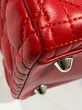 Load image into Gallery viewer, Dior Red Lambskin Large Lady Dior Bag