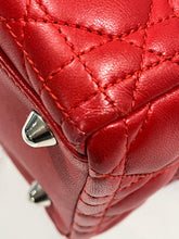 Load image into Gallery viewer, Dior Red Lambskin Large Lady Dior Bag