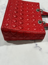 Load image into Gallery viewer, Dior Red Lambskin Large Lady Dior Bag