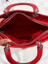 Load image into Gallery viewer, Dior Red Lambskin Large Lady Dior Bag
