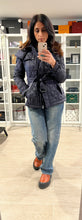 Load image into Gallery viewer, Burberry Navy Quilted Finsbridge Short Hooded Jacket