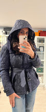 Load image into Gallery viewer, Burberry Navy Quilted Finsbridge Short Hooded Jacket