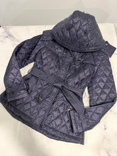 Load image into Gallery viewer, Burberry Navy Quilted Finsbridge Short Hooded Jacket