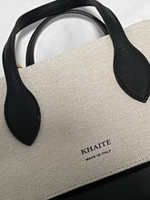Load image into Gallery viewer, Khaite Maeve Canvas Black Leather Crossbody Bag