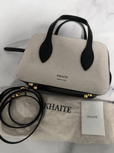 Load image into Gallery viewer, Khaite Maeve Canvas Black Leather Crossbody Bag