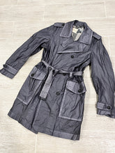 Load image into Gallery viewer, Burberry Brit Gray Trench Raincoat Jacket