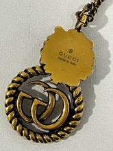 Load image into Gallery viewer, Gucci Lion Head Aged Gold Tone Marmont Pendant Necklace