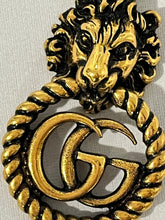 Load image into Gallery viewer, Gucci Lion Head Aged Gold Tone Marmont Pendant Necklace