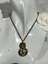 Load image into Gallery viewer, Gucci Lion Head Aged Gold Tone Marmont Pendant Necklace