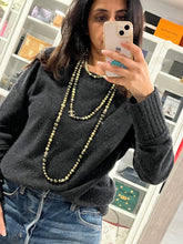 Load image into Gallery viewer, Chanel CC Gold tone Faux Pearl Olive Green Multicolor Double Strand Necklace