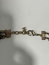 Load image into Gallery viewer, Chanel CC Gold tone Faux Pearl Olive Green Multicolor Double Strand Necklace
