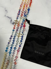 Load image into Gallery viewer, Chanel CC Gold tone Faux Pearl Pastel Double Strand Necklace