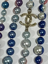 Load image into Gallery viewer, Chanel CC Gold tone Faux Pearl Pastel Double Strand Necklace