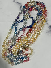 Load image into Gallery viewer, Chanel CC Gold tone Faux Pearl Pastel Double Strand Necklace