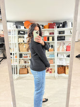 Load image into Gallery viewer, Chanel Uniform 16A Black Tweed Satin Trim Blazer