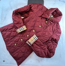 Load image into Gallery viewer, Burberry Deep Claret Quilted Short Jacket